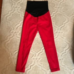 LOFT maternity skinny cuffed crop pants